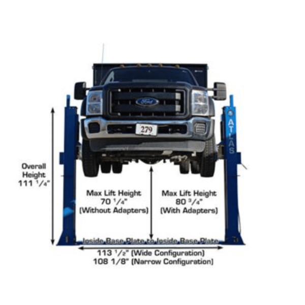 Atlas BP12000X Commercial Grade Baseplate 12,000 lb. Capacity 2-Post Lift - Image 4