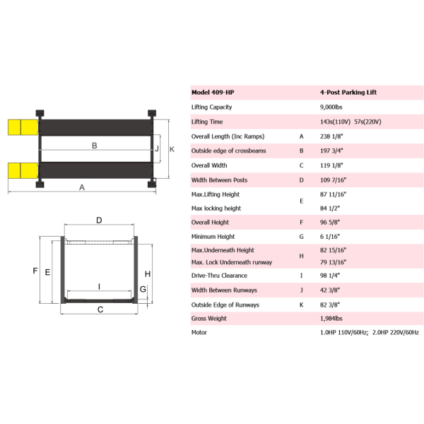 Amgo 409-HP 9,000 Lb Parking Lift - Image 3