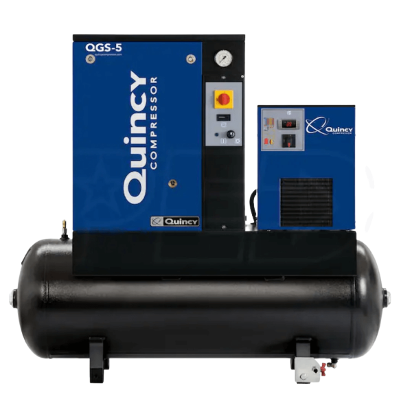 Quincy 4152002717 QGS 5-HP 60-Gallon Rotary Screw Air Compressor w/ Dryer (208-230/460V 3-Phase)