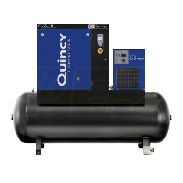 Quincy 4152021980 QGS 10-HP 120-Gallon Rotary Screw Air Compressor w/ Dryer (208-230/460V 3-Phase)