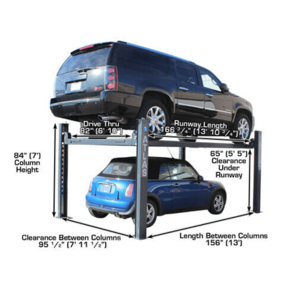 Atlas 408SL Super Deluxe Portable Hobbyist 8,000 lb. Capacity 4-Post Lift - Image 4