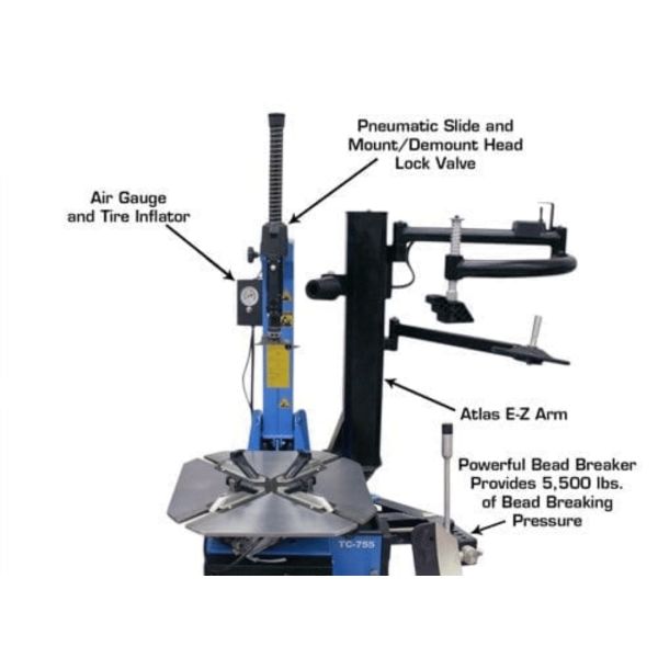 Atlas TC755 Tire Changer with EZ Assist Arm - Image 4