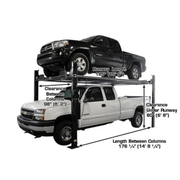 Atlas Garage PRO8000EXT-L 4 Post Lift + RJ35 Sliding Jacks Combo - Image 4