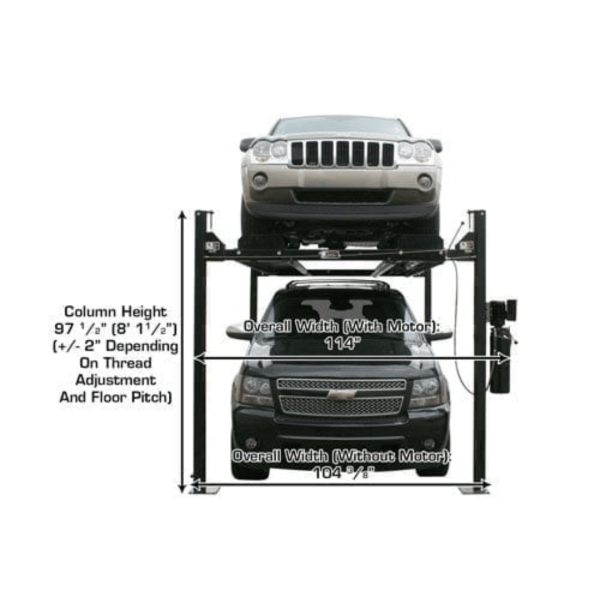 Atlas Garage PRO8000EXT 4 Post Lift + RJ35 Sliding Jacks Combo - Image 4