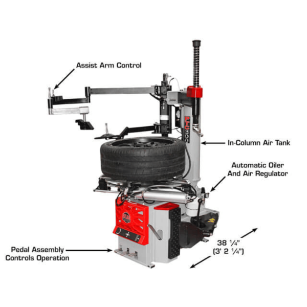 Atlas Platinum PTC300 Rim-Clamp Tire Changer with Assist Arm - Image 4
