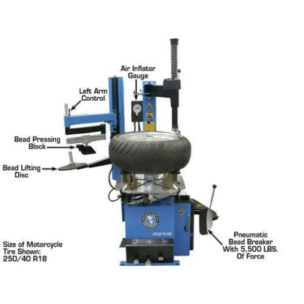Atlas TC229LH Rim-Clamp Tire Changer with Assist Arm - Image 4