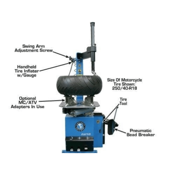 Atlas TC221 Tire Changer + WB11 Wheel Balancer Economy Combo Package - Image 4
