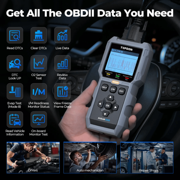 Topdon USA ArtiLink500B 2-in-1 OBDII Scanner and Battery Tester - Image 4