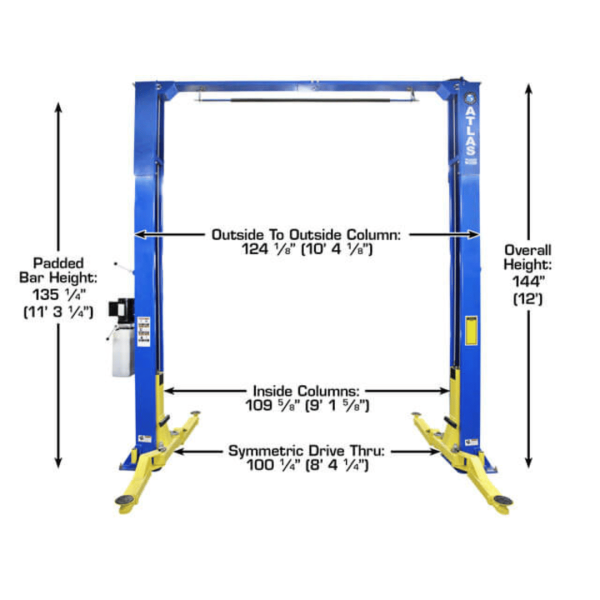 Atlas PRO-9D 9,000 lb Overhead 2-Post Lift - Image 5