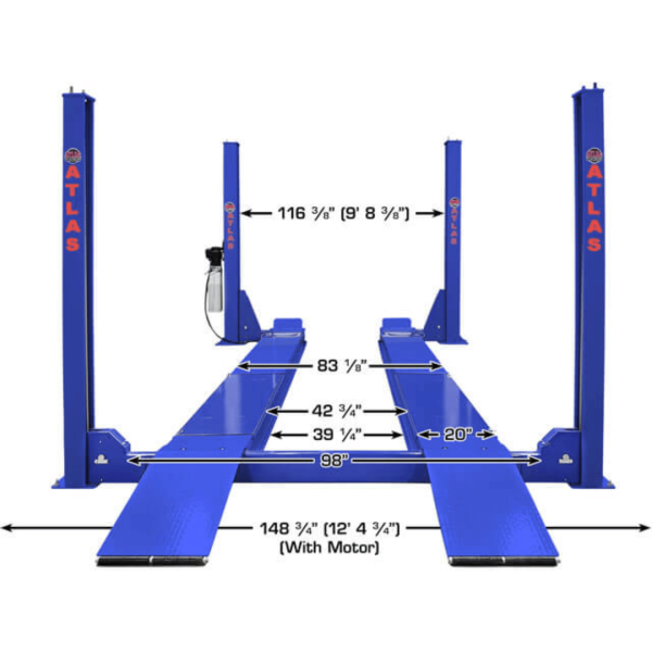 Atlas Platinum PVL14OF-EXT Open Front Alignment Lift + RJ7000 ALI Certified Rolling Jack Combo - Image 5