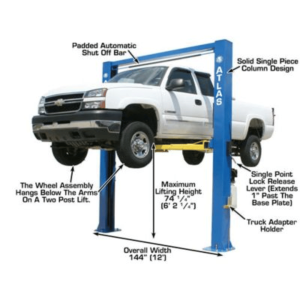 Atlas OHX10000X Commercial Grade Extra Tall 10,000 lb. Capacity 2-Post Lift - Image 5