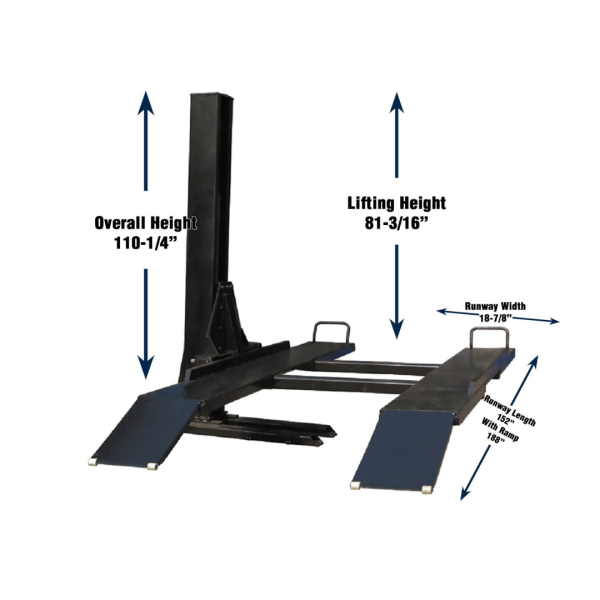 Tuxedo SP-6K-SS 6,000 lb Single Post Storage Lift - Image 4