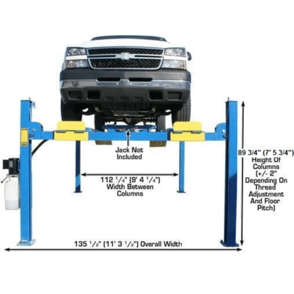 Atlas 412 12,000 lb Commercial  4-Post Lift + RJ6 Jacks Combo - Image 5