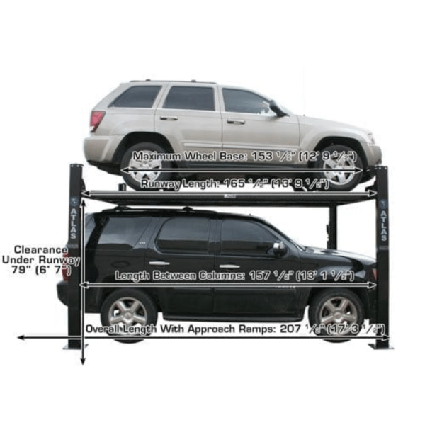 Atlas Garage PRO8000EXT Extra Tall Portable Hobbyist 8,000 lb. Capacity 4-Post Lift - Image 5