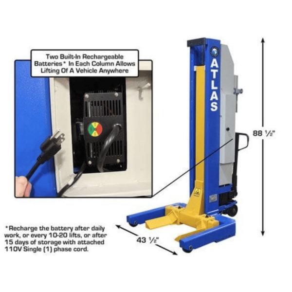 Atlas 74,000 LB. ALI Certified Battery Powered Mobile Column Lift System - Image 5