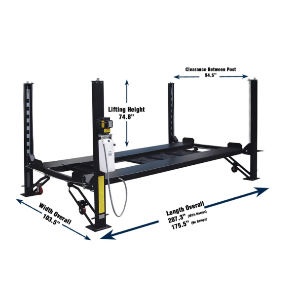 Valor VP8K-DX 8,000 lb 4 Post Deluxe Storage Lift - Image 8