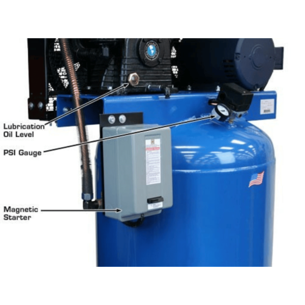 Atlas Air Force AF8 5HP 80 Gallon Two Stage 5HP Commercial Grade Air Compressor - Image 7
