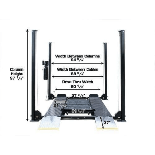 Atlas Garage PRO8000EXT Extra Tall Portable Hobbyist 8,000 lb. Capacity 4-Post Lift - Image 6