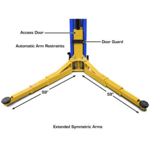 Atlas Platinum PVL12 ALI Certified Commercial Overhead 12,000 lb. Capacity 2-Post Lift - Image 7