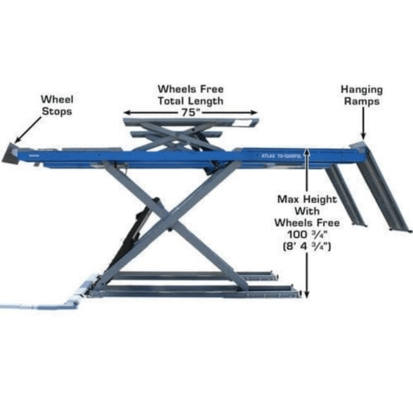 Atlas 12AWFSL 12,000 lb Capacity Alignment Scissor Lift with Wheels Free Lifts - Image 7