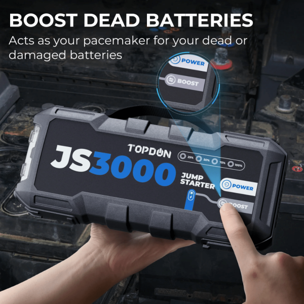 Topdon USA JumpSurge3000 12V Jump Starter & Power Bank - Image 6
