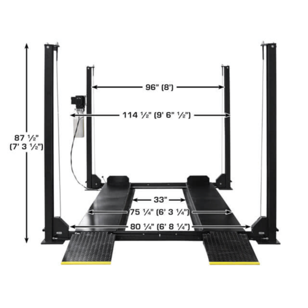 Atlas APEX8 ALI Certified Hobbyist 8,000 lb. Capacity 4-Post Lift - Image 6