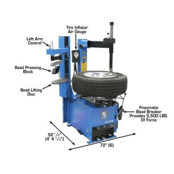 Atlas TC229LH Rim-Clamp Tire Changer with Assist Arm - Image 6