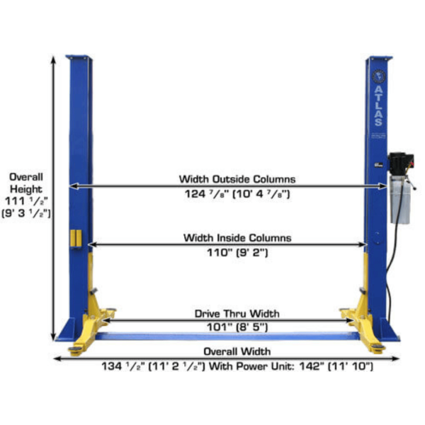 Atlas 9KBPX 9,000 lb Baseplate 2-Post  Lift - Image 6