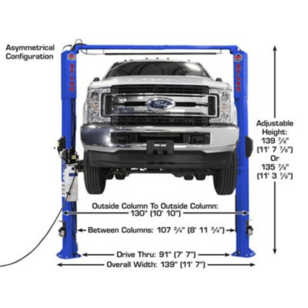 Atlas Platinum PVL10 ALI Certified Commercial Overhead 10,000 lb. Capacity 2-Post Lift - Image 6