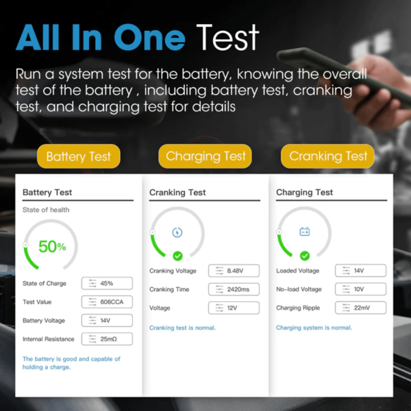 Topdon USA BTMobile Lite 12V Wireless Battery & System Tester - Image 6