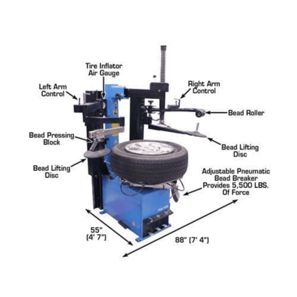 Atlas TC289DAA Tire Changer + WB11 Wheel Balancer Combo Package - Image 6