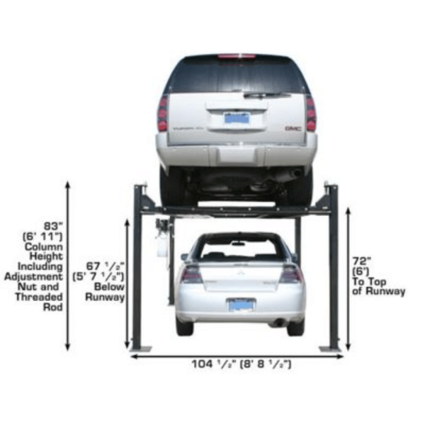 Atlas Garage PRO8000 Portable Hobbyist 8,000 lb. Capacity 4-Post Lift - Image 6