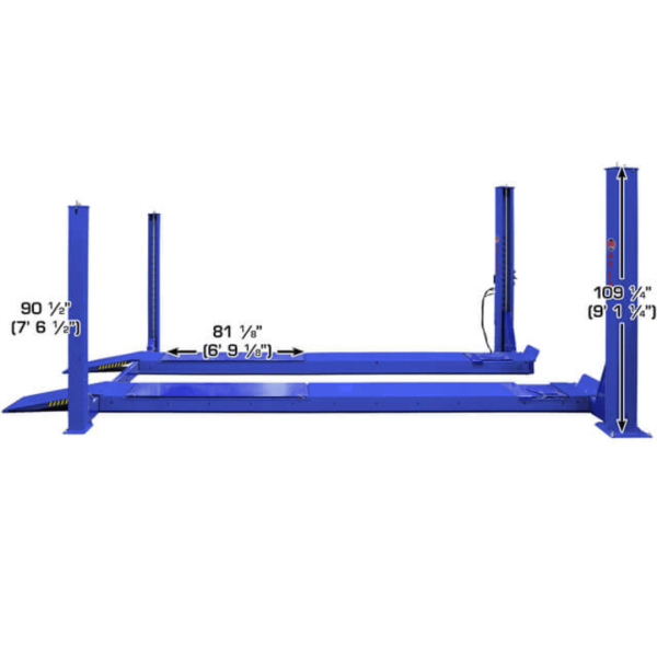 Atlas Platinum PVL14OF-EXT Open Front Alignment Lift + RJ7000 ALI Certified Rolling Jack Combo - Image 6