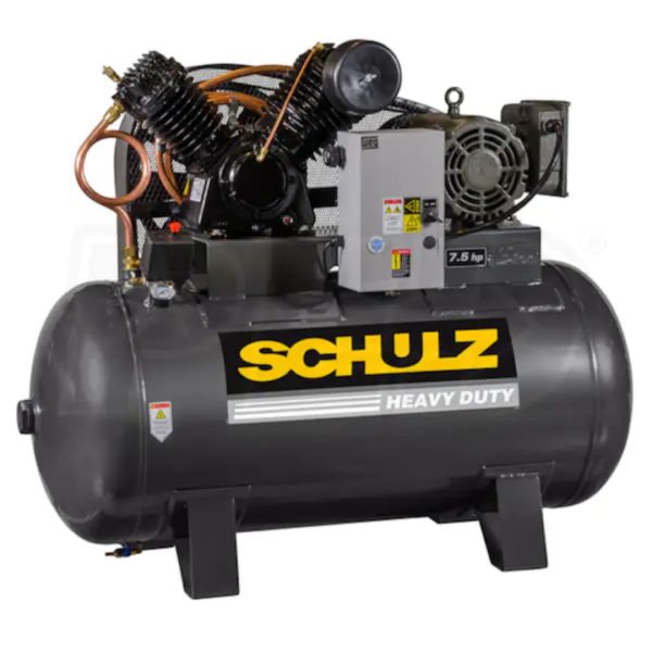 Schulz 7580HV30X-1 V-Series 7.5-HP 80-Gallon Two-Stage Air Compressor (230V 1-Phase)