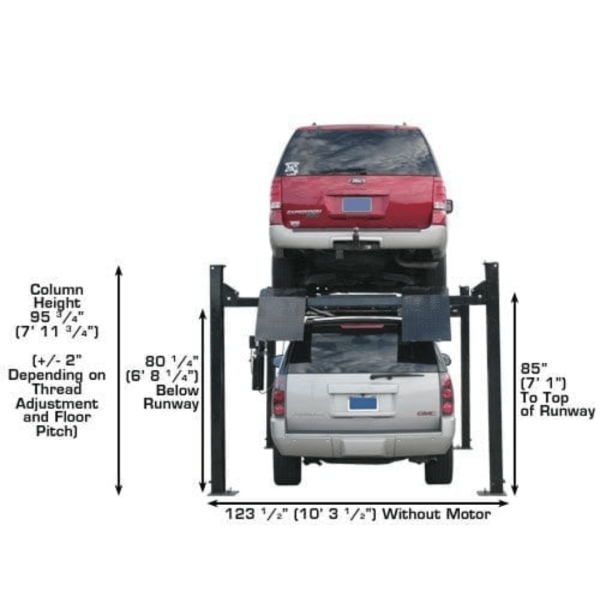 Atlas Garage PRO9000 4 Post Lift + RJ35 Sliding Jacks Combo - Image 5