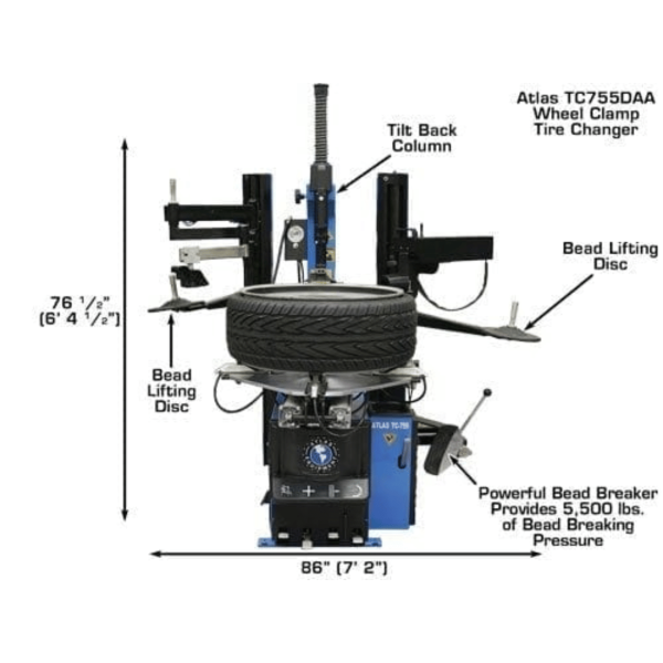 Atlas TC755 Tire Changer with Dual Arms - Image 7