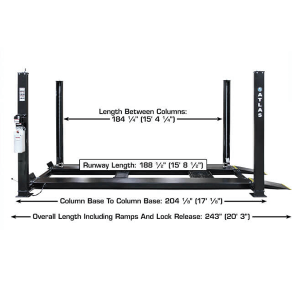 Atlas ALI Certified APEX9 4-Post Lift + RJ6 Rolling Bridge Jacks Combo - Image 7