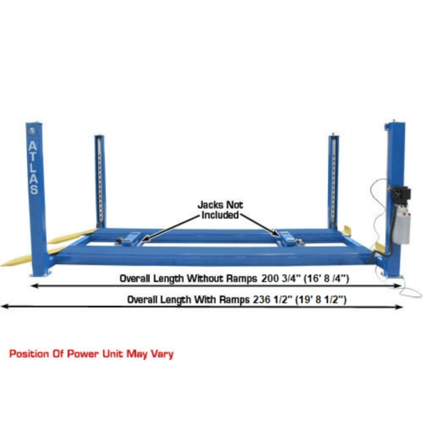 Atlas 412 12,000 lb Commercial  4-Post Lift + RJ6 Jacks Combo - Image 7