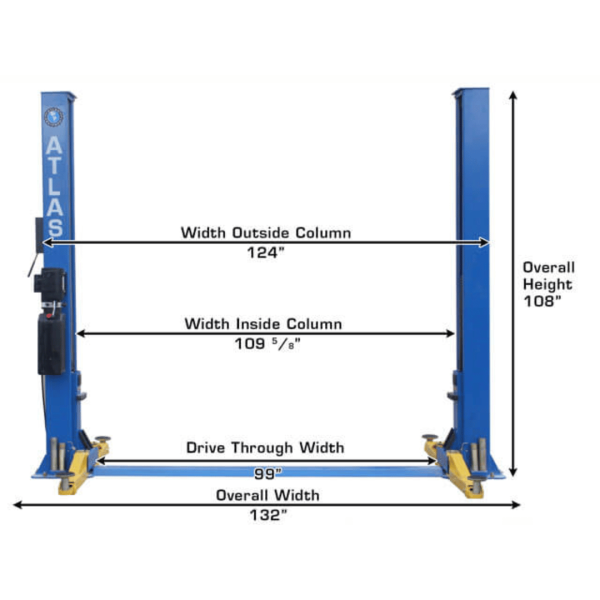 Atlas BP8000 8,000 lb Capacity Baseplate 2-Post Lift - Image 7