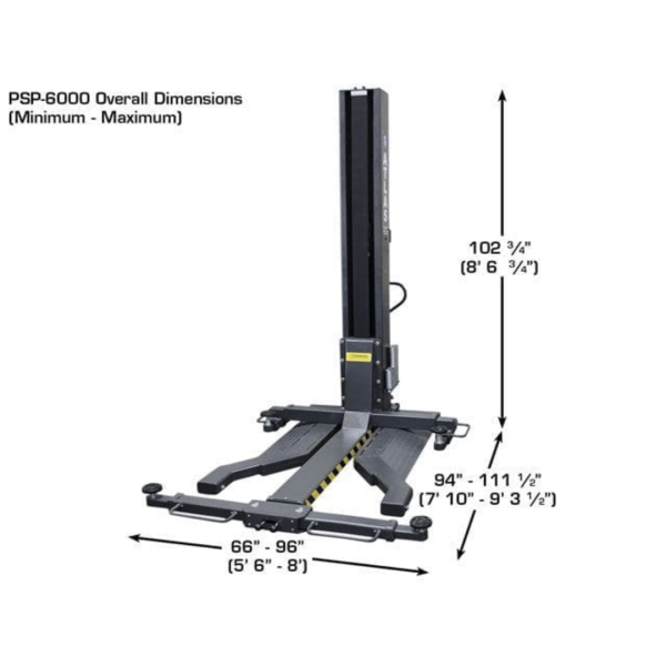 Atlas PSP-6000 6,000 lb Portable Single Post Lift - Image 6