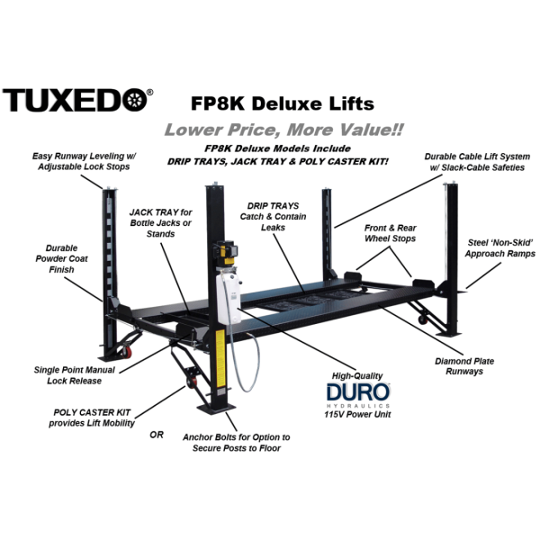 Valor VP8K-DX 8,000 lb 4 Post Deluxe Storage Lift - Image 9