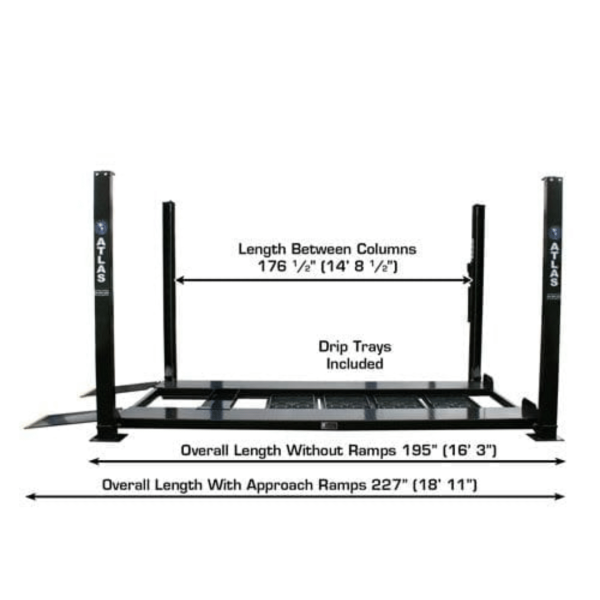 Atlas Garage PRO8000EXT-L 4 Post Lift + RJ35 Sliding Jacks Combo - Image 7