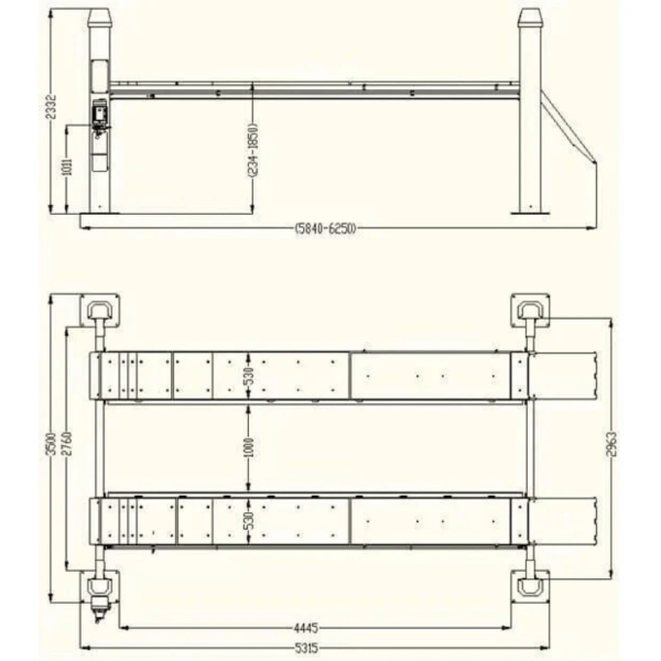 Katool KT-4H150 15,000 lbs 4 Post Alignment Lift With Rolling Jack - Image 9