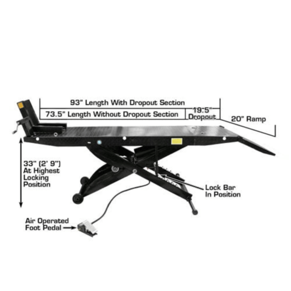 Atlas Cyclelift Air Operated 1,000 lb Capacity Motorcycle Lift - Image 8