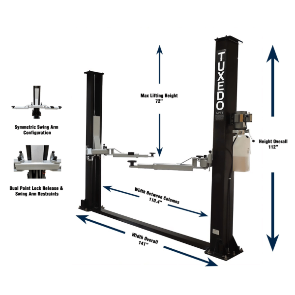 Valor - VP9KF-TUX 9,000 lb 2 Post Floor Plate - Symmetric - Image 8