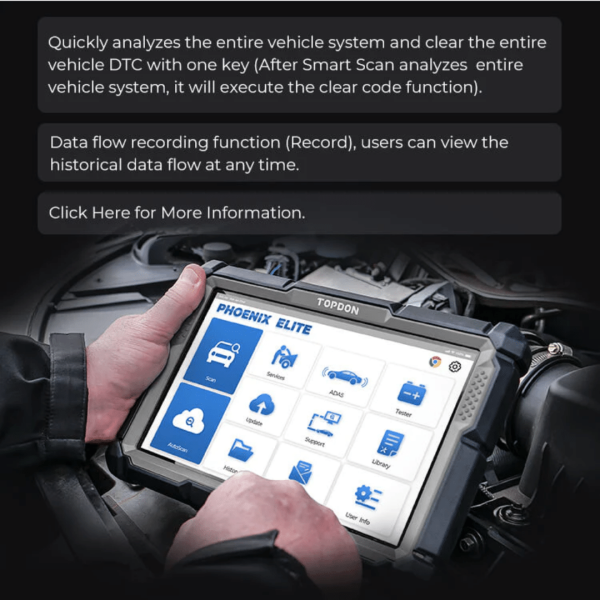 Topdon USA Phoenix Elite Diagnostic Scanner - Image 8