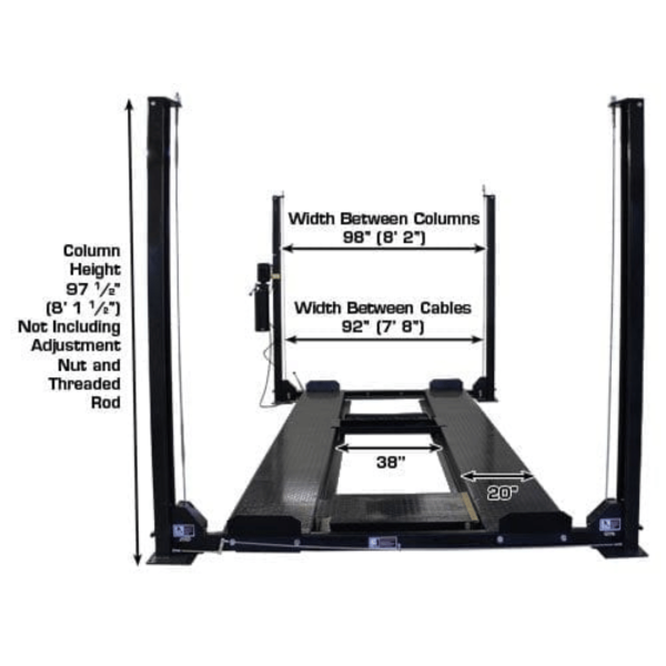 Atlas Garage PRO8000EXT-L Extra Tall/Extra Long Portable Hobbyist 8,000 lb. Capacity 4-Post Lift - Image 8