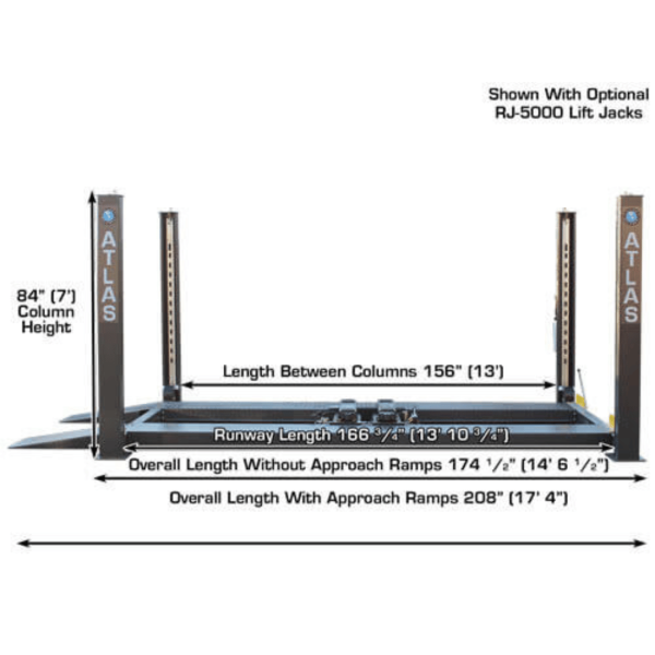 Atlas 408SL Super Deluxe Portable Hobbyist 8,000 lb. Capacity 4-Post Lift - Image 9