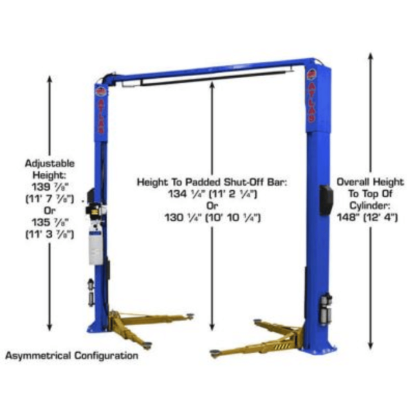 Atlas Platinum PVL10 ALI Certified Commercial Overhead 10,000 lb. Capacity 2-Post Lift - Image 9