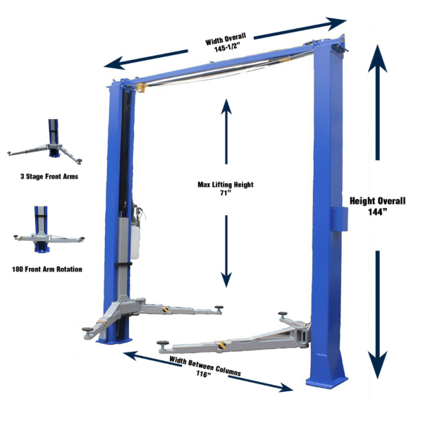 Valor VP11KC-DX 11,000 lb 2 Post Clear Floor - Image 9